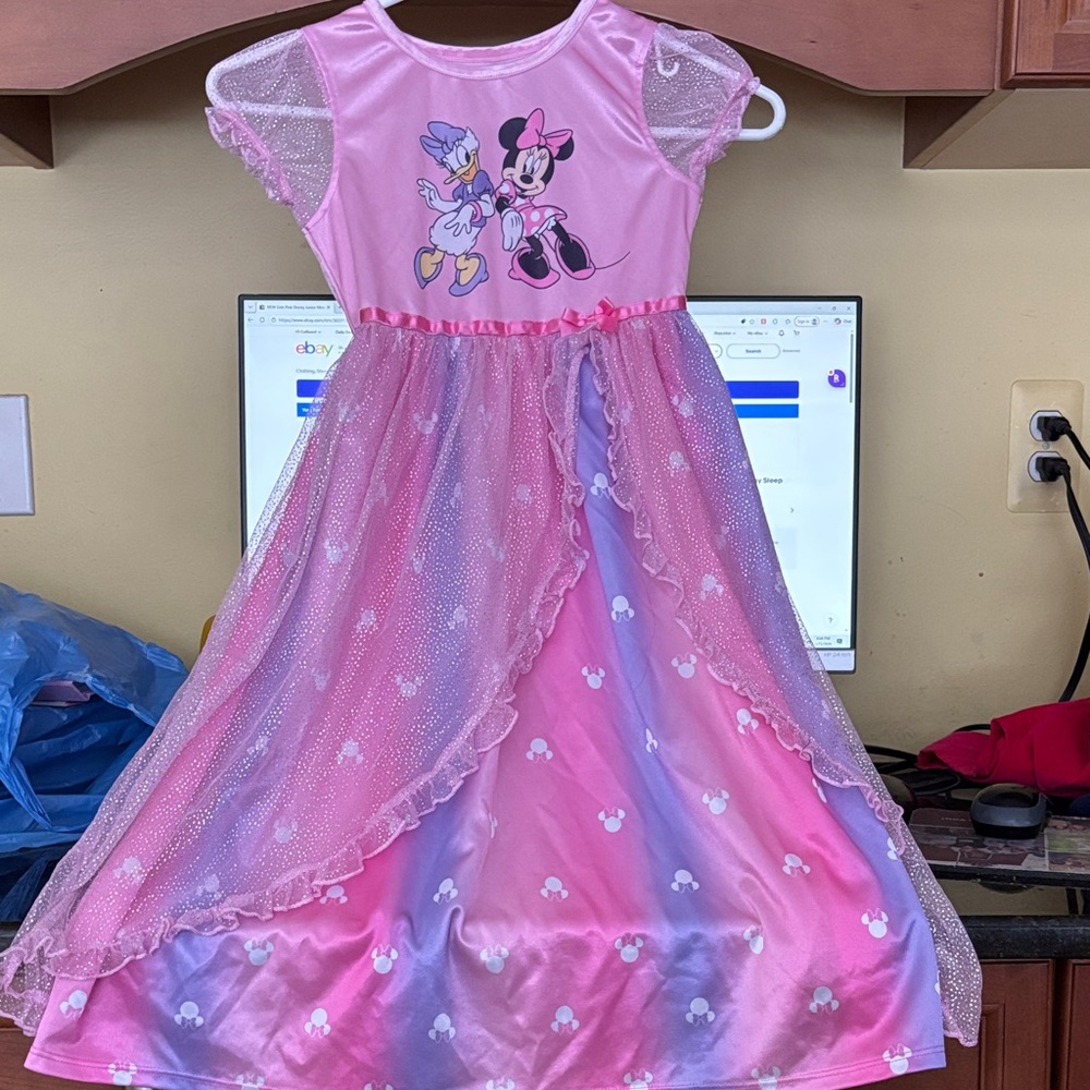 Girls 6X Pink Disney Junior Minnie and Daisy Nightgown
